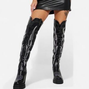 Stylish Black and White Women's Boots